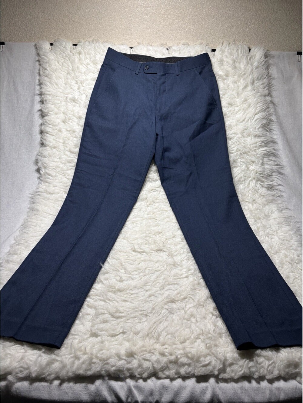 Perry Ellis Portfolio Men's Blue Dress Pants Flat 30 X 32